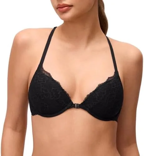 halobliss front closure lace bras for women small busts black 34aa