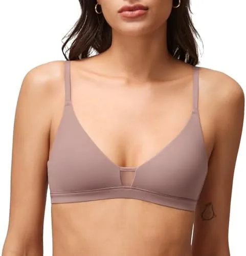 halobliss wirefree scoop bra for women small breasted mochaccino small